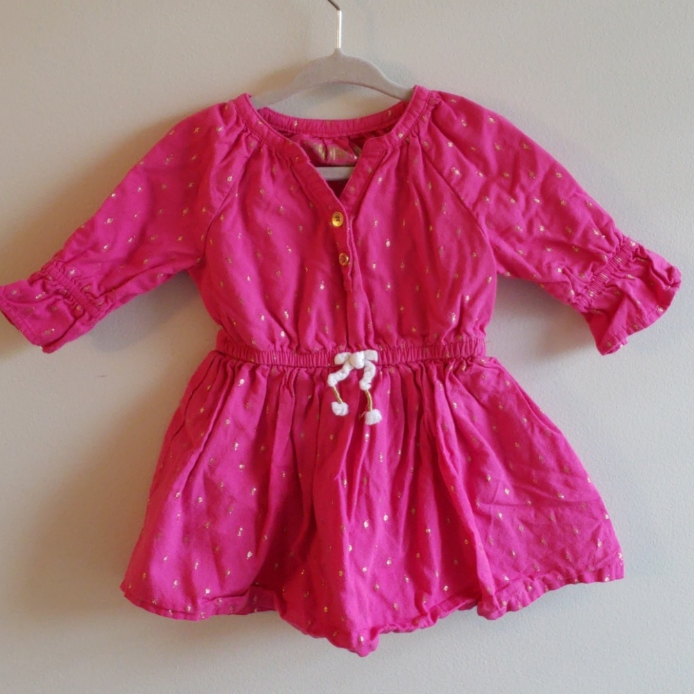 Oshkosh Genuine Kids Pink & Gold 3/4 Sleeve Shirt